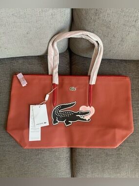 Lacoste L.12.12 Concept Tote handbag Bag purse croc heart NWT